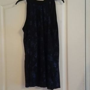 Women's (L) Black & Blue glittery tunic top/dress